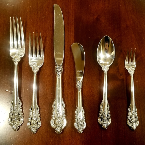 Grand Baroque 79 piece sterling silver flatware